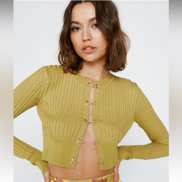 Ribbed green cardigan - Picture 3 of 4